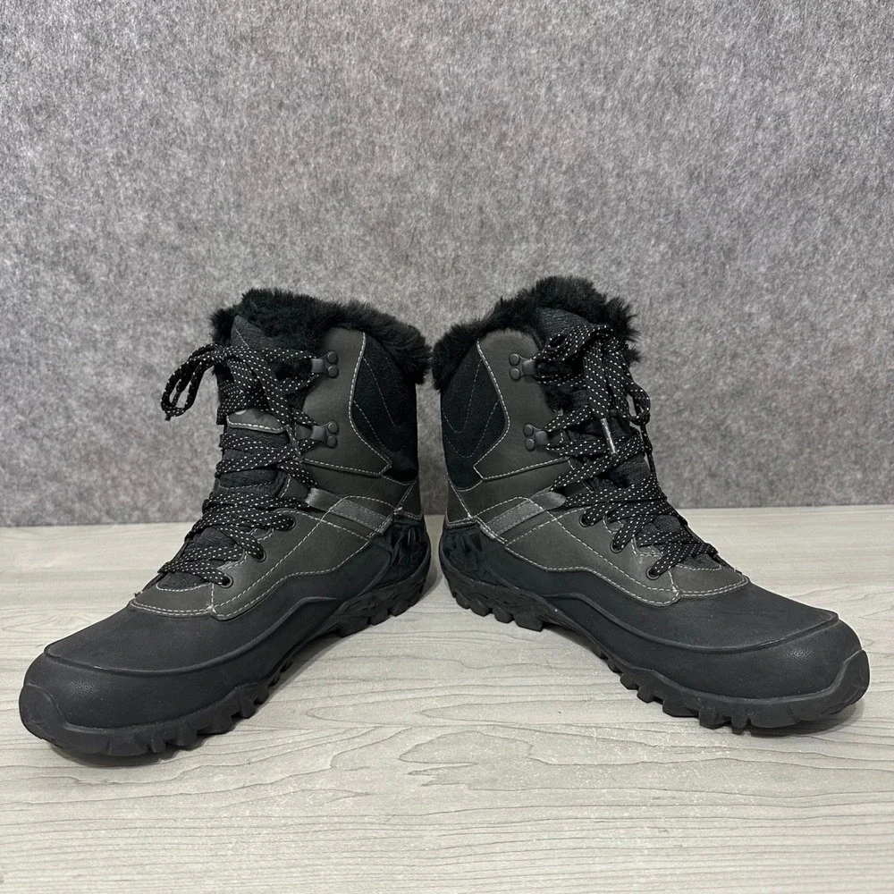 Merrell Aurora 6 Ice+ Waterproof Winter Boots Womens‎ Sz 7 Black Faux Insulated